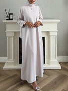 Bling Abaya - 3 PCS with Scarf and Dress - Ivory