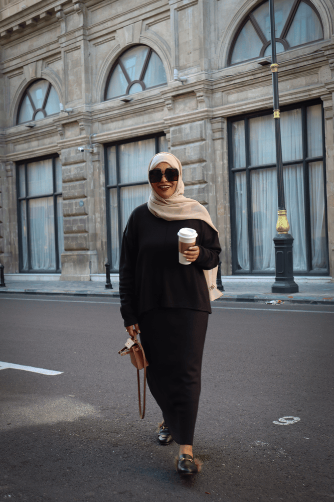 Knit Maxi Skirt - Black