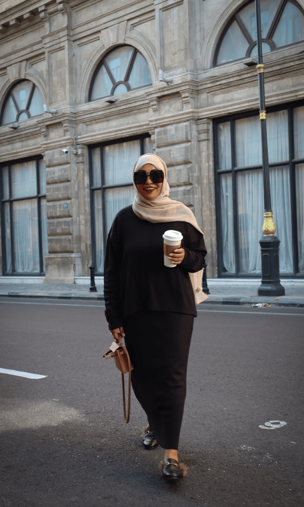 Knit Maxi Skirt - Black