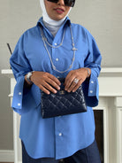 Oversized Poplin Shirt - Blue