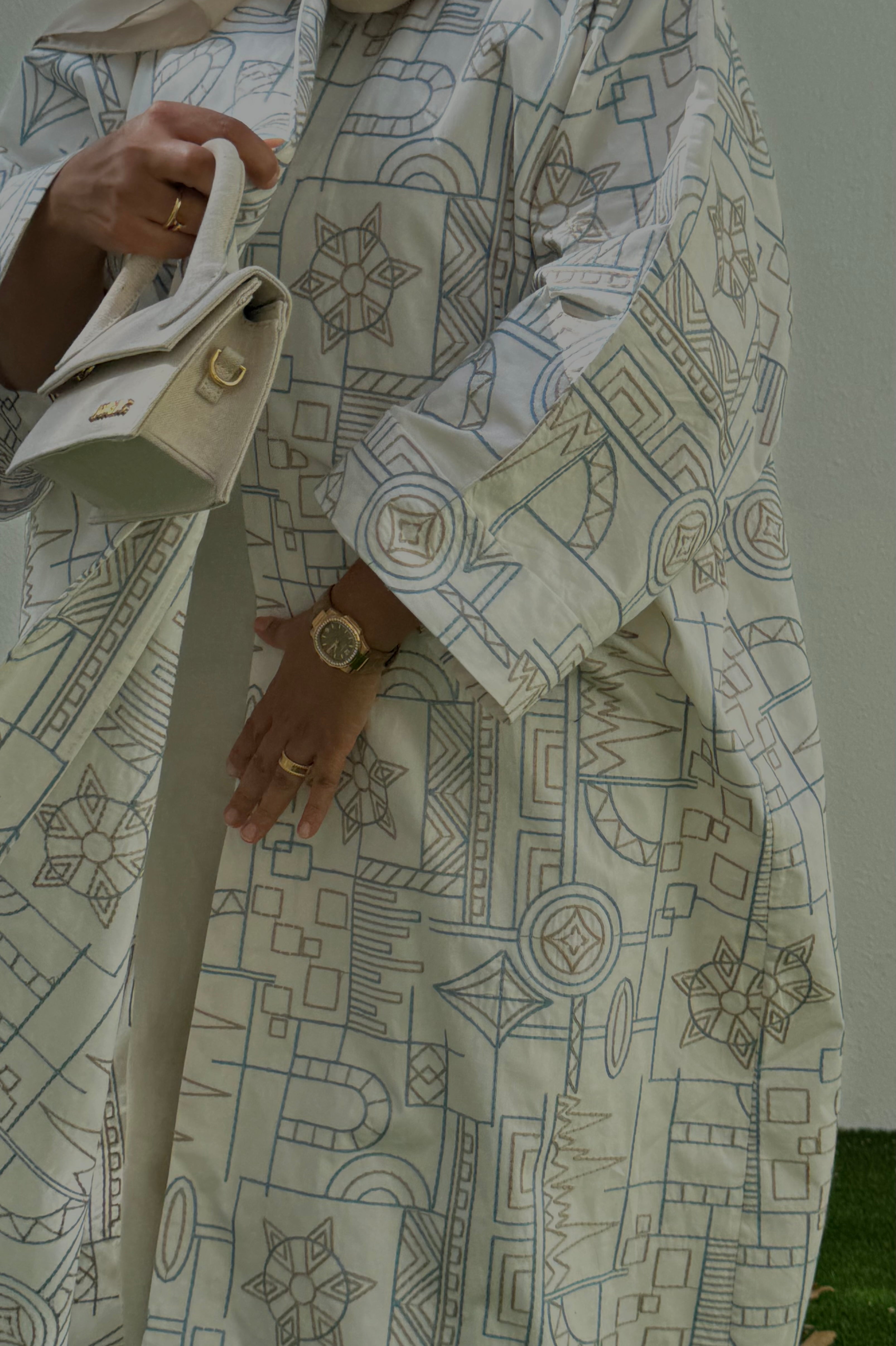 Customized Riyadh Abaya - Ivory