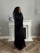 Stars Abaya - 3 PCS with Dress and Scarf - Black