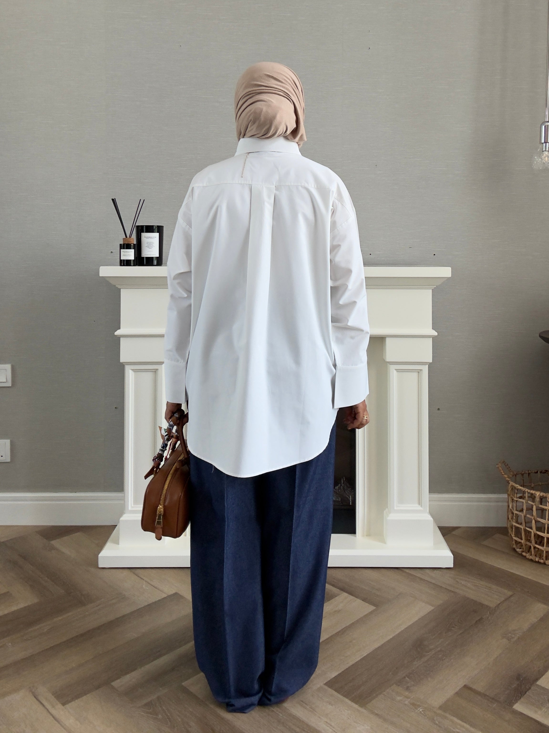 Oversized Poplin Shirt - White
