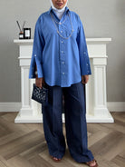 Oversized Poplin Shirt - Blue