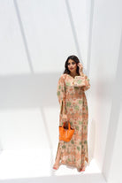 L27 Brown Embroidery Jalabiya