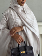 Bling Abaya - 3 PCS with Scarf and Dress - Ivory