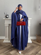 Bling Abaya - 3 PCS with Dress and Scarf - Blue