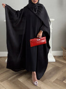 Stars Abaya - 3 PCS with Dress and Scarf - Black
