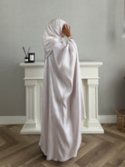 Bling Abaya - 3 PCS with Scarf and Dress - Ivory