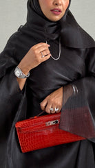 Stars Abaya - 3 PCS with Dress and Scarf - Black