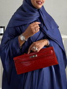 Bling Abaya - 3 PCS with Dress and Scarf - Blue