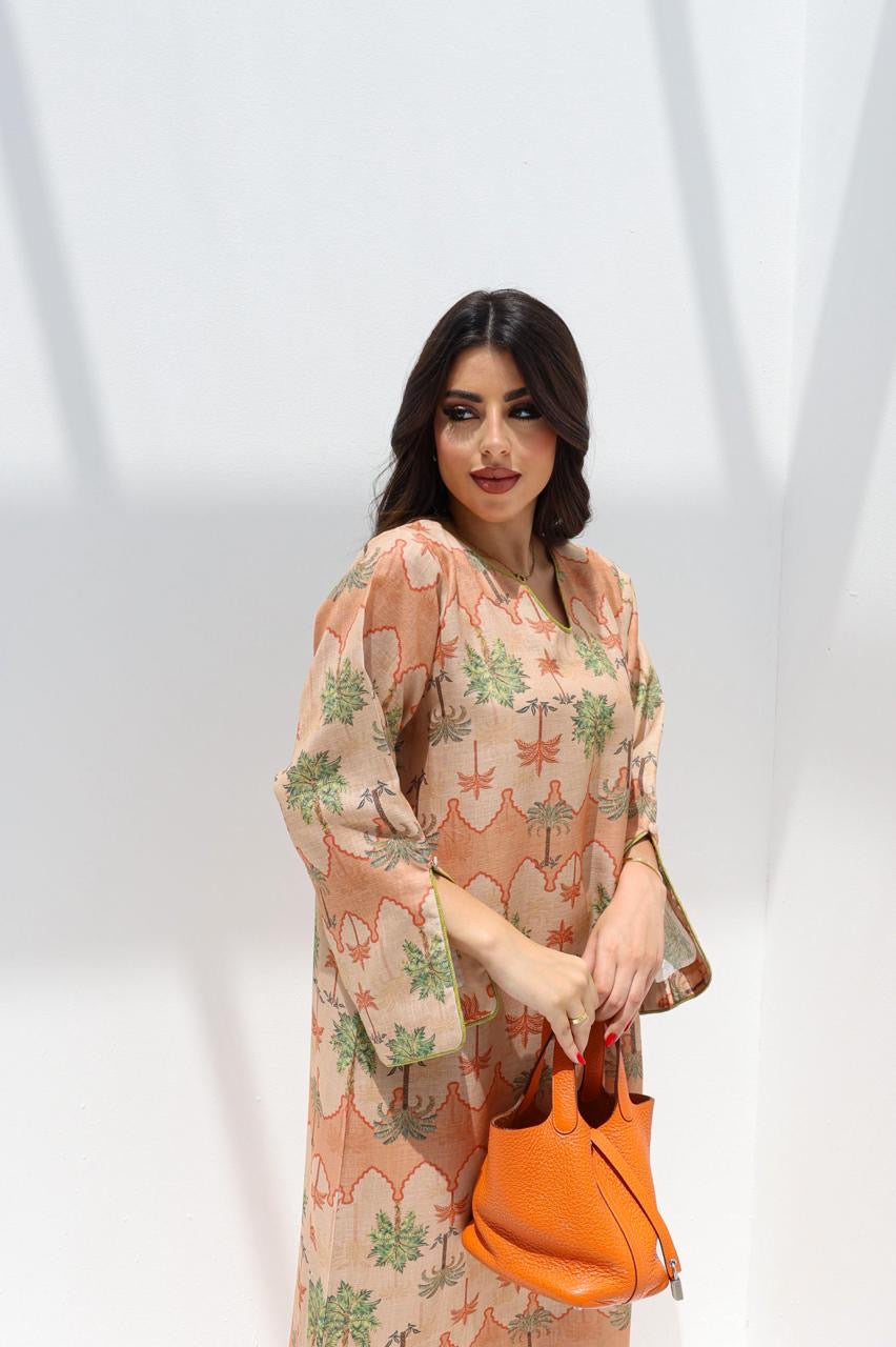 L27 Brown Embroidery Jalabiya