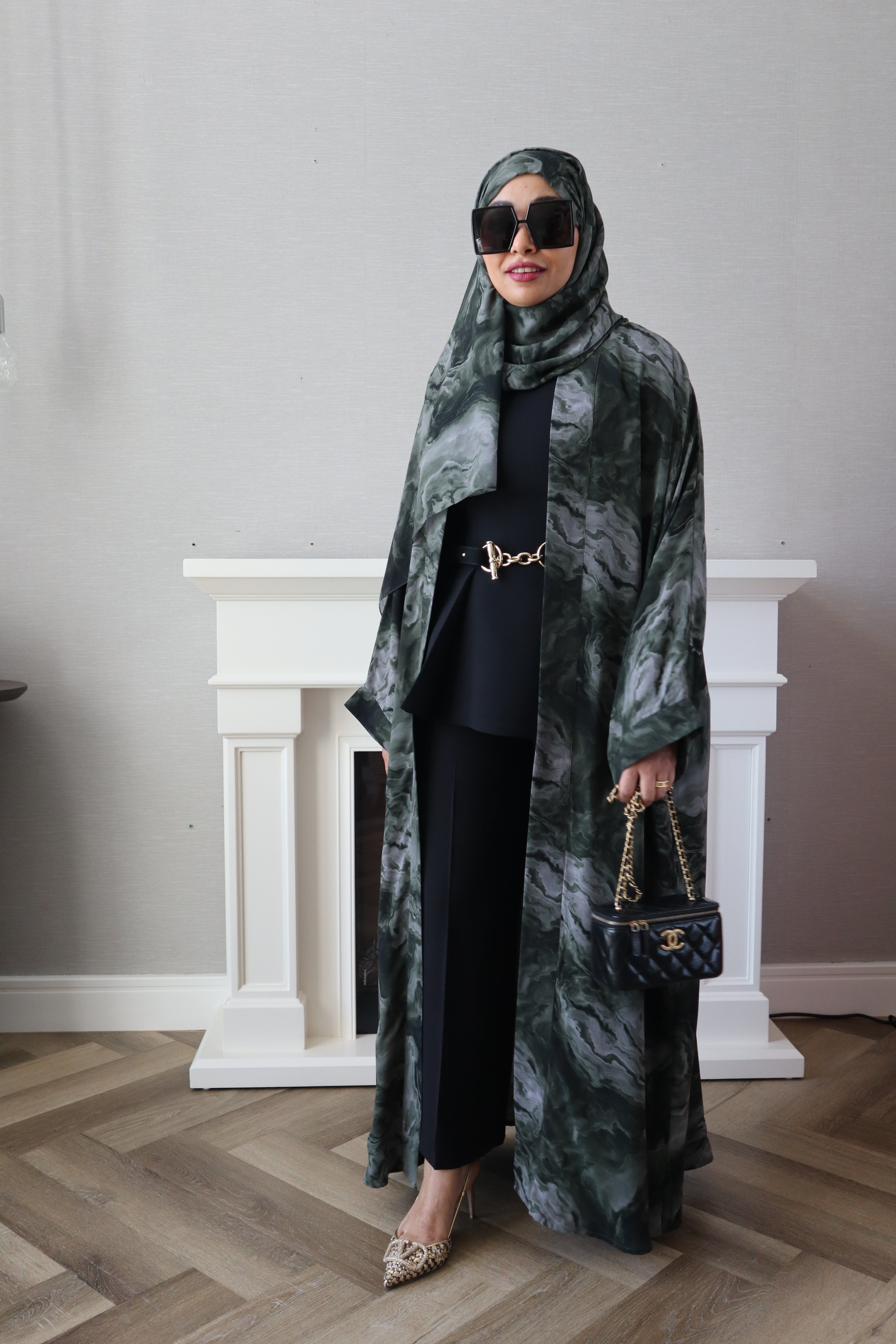 Customized Al Ain Abaya - Dark Green