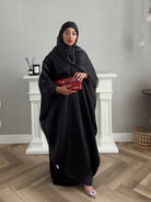Stars Abaya - 3 PCS with Dress and Scarf - Black