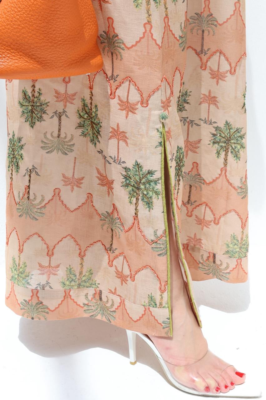 L27 Brown Embroidery Jalabiya