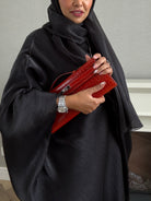 Stars Abaya - 3 PCS with Dress and Scarf - Black