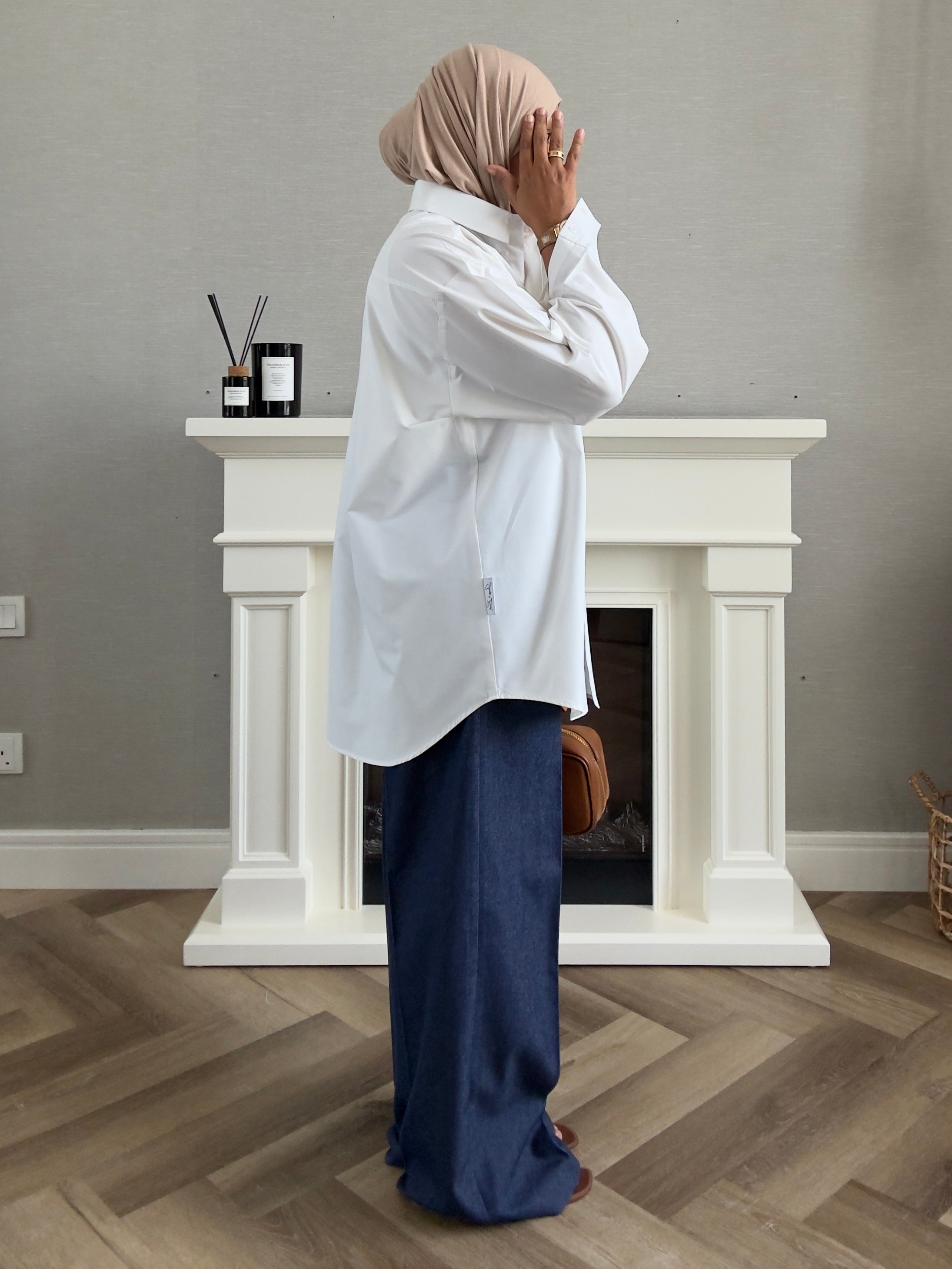 Oversized Poplin Shirt - White