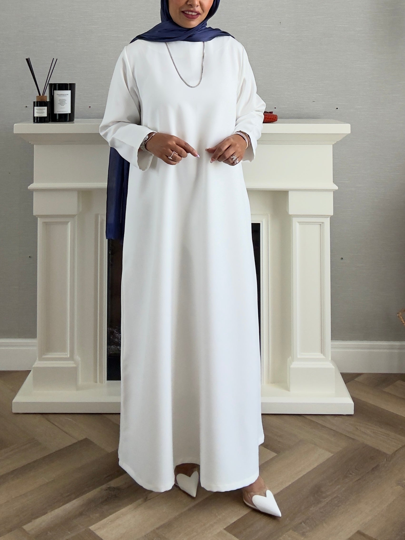 Bling Abaya - 3 PCS with Dress and Scarf - Blue