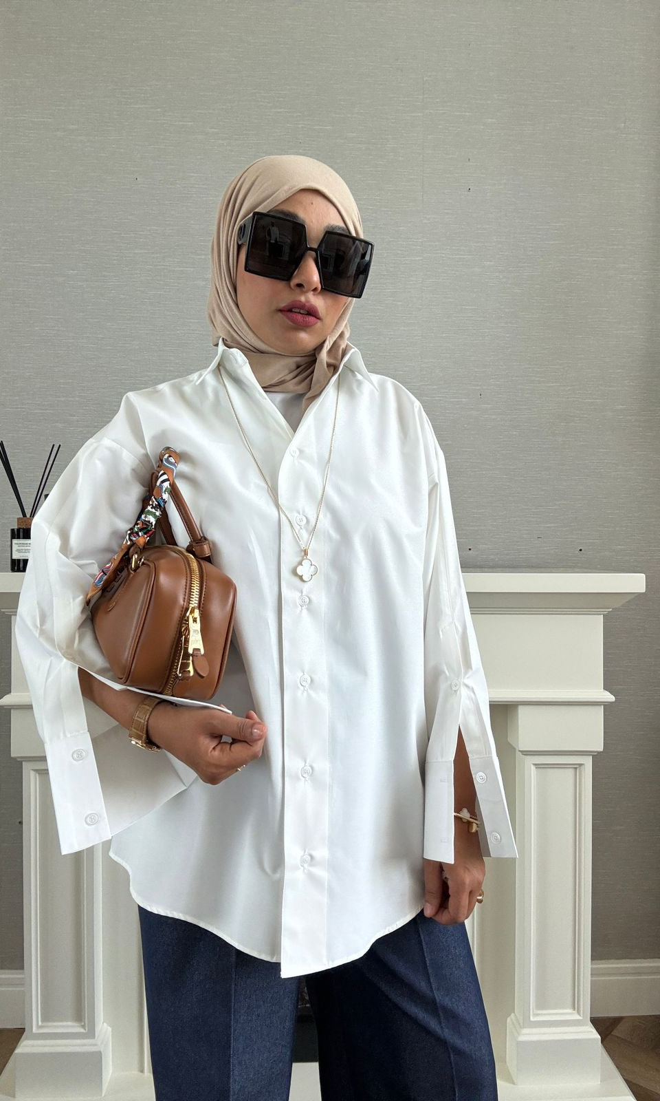 Oversized Poplin Shirt - White