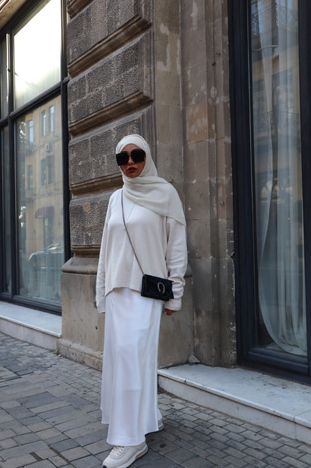 Silk Maxi Skirt - Off White
