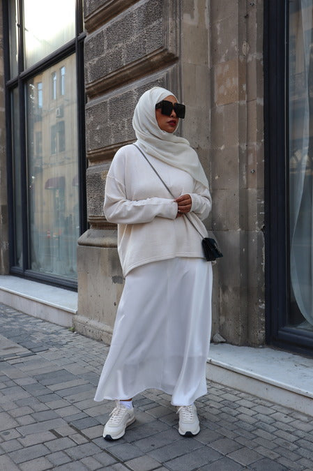 Silk Maxi Skirt - Off White