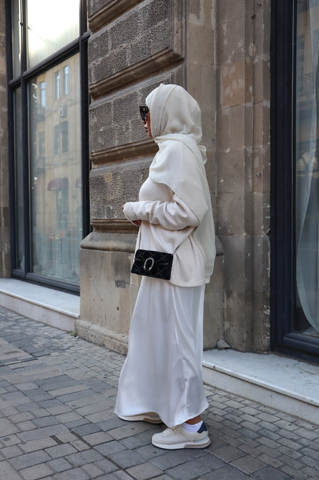 Silk Maxi Skirt - Off White