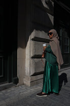 Silk Maxi Skirt - Royal Green