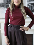 Long Sleeves Basic Top - Maroon