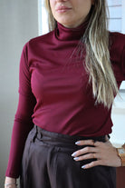 Long Sleeves Basic Top - Maroon