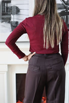 Long Sleeves Basic Top - Maroon