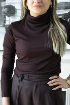 Long Sleeves Basic Top - Brown