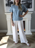 Basic Silk Top - Sky Blue