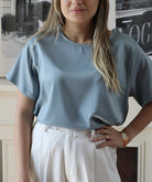 Basic Silk Top - Sky Blue