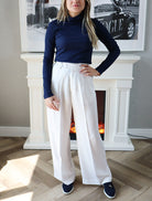 Long Sleeves Basic Top - Navy Blue