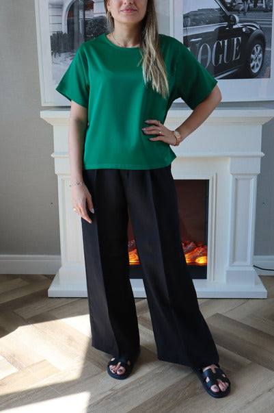 Basic Silk Top - Royal Green