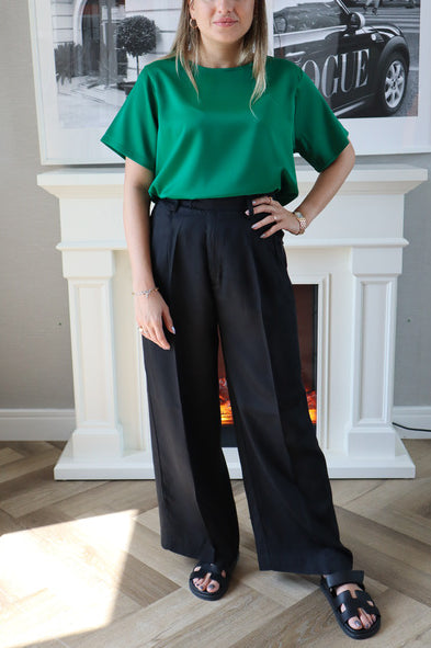 Basic Silk Top - Royal Green