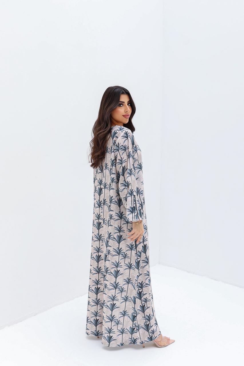 Ready - L110 Palm Beige Pleats Jalabiya