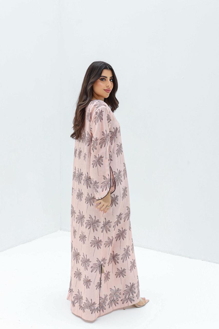 Ready - L82 Pink Brown Palm Jalabiya
