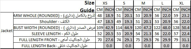 Size chart for Linen Shirt - Sky Blue
