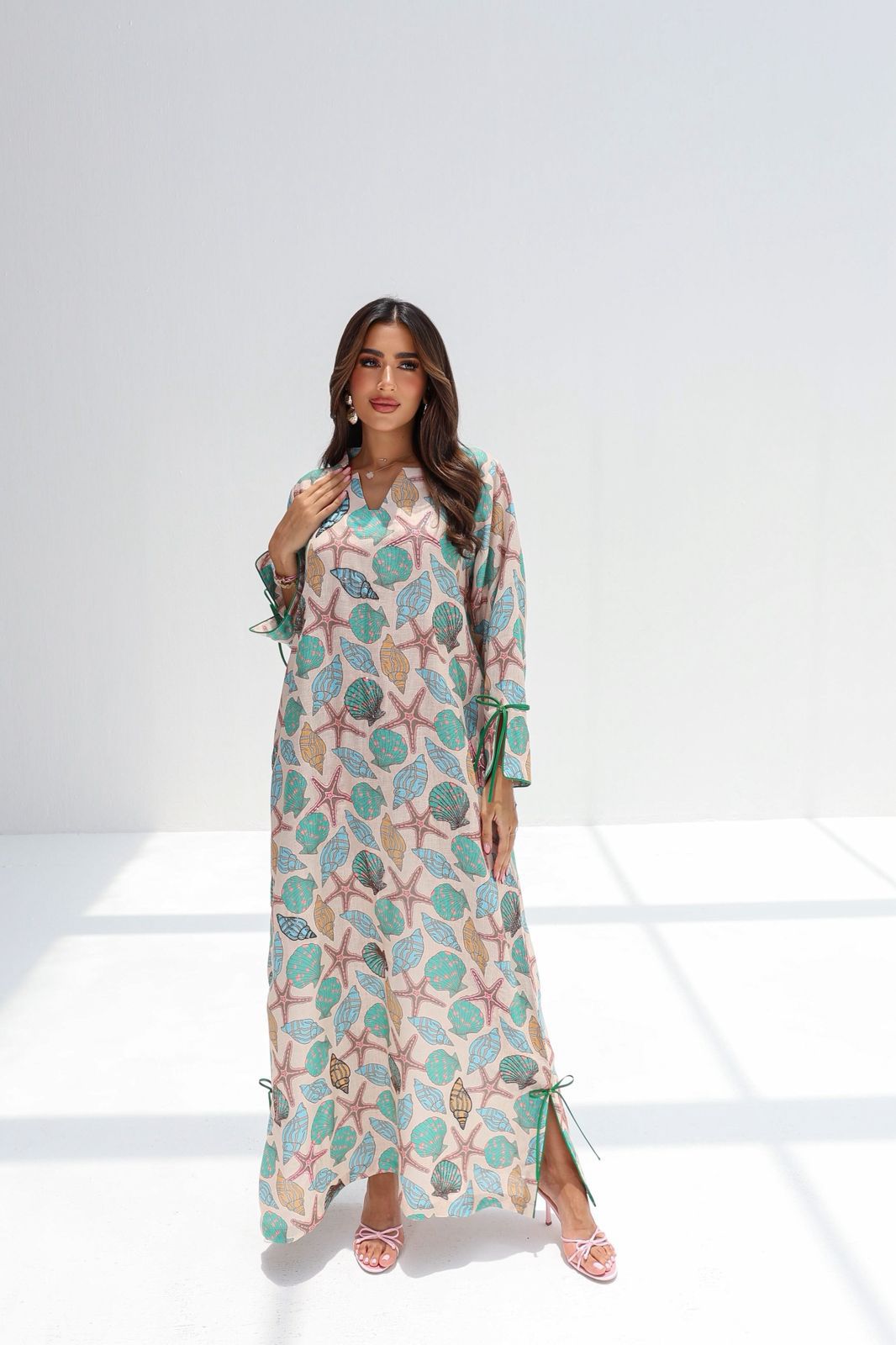 L161 Seashell Embroidered Jalabiya