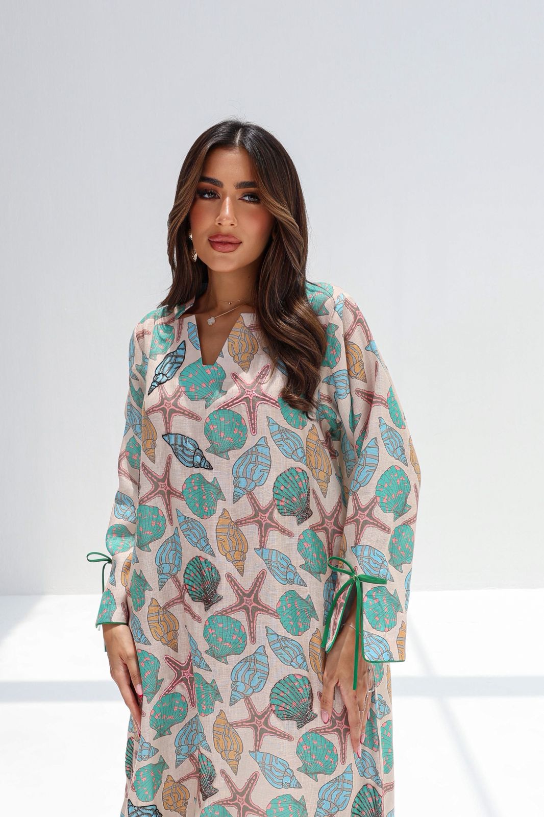 L161 Seashell Embroidered Jalabiya