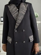 Blazer #3 Abaya - Black with Stripes