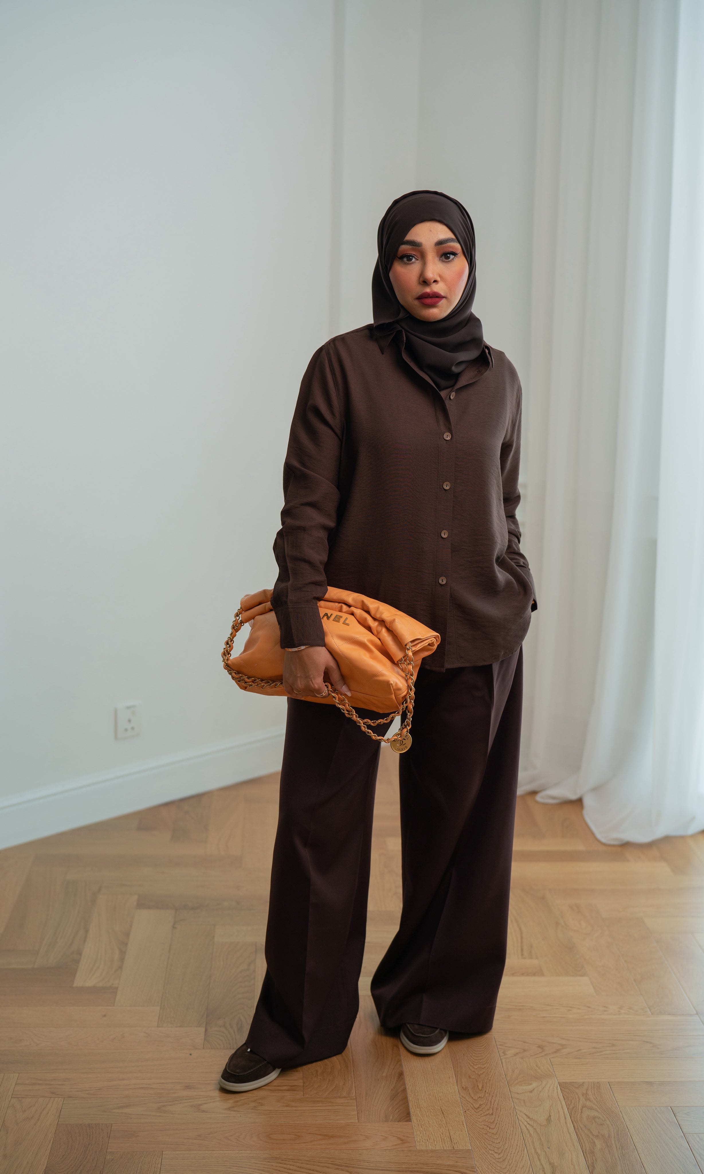 Chocolate Brown Crispo Straight Shirt