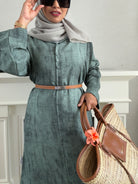 Laila Dress With Belt - Green