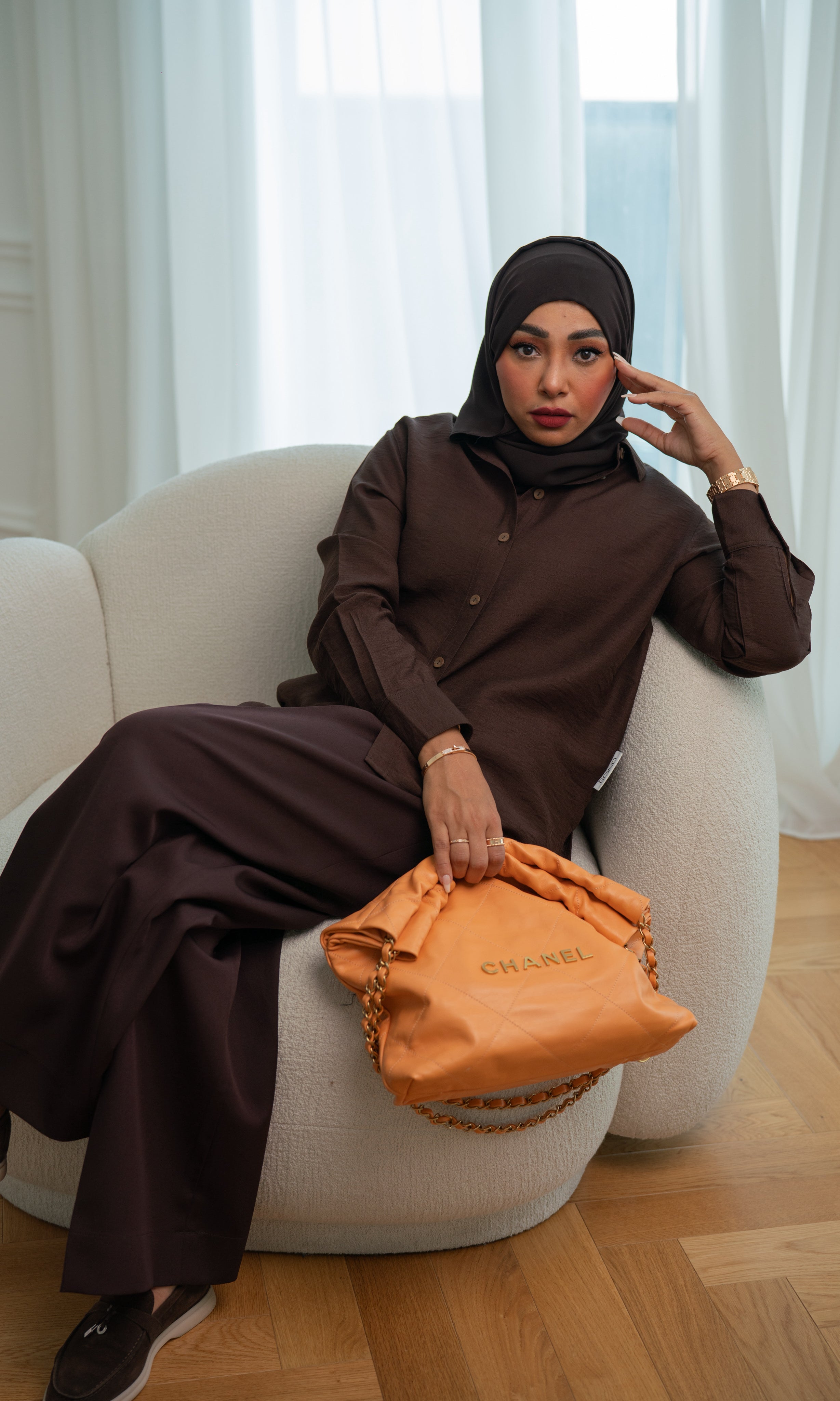 Chocolate Brown Crispo Straight Shirt