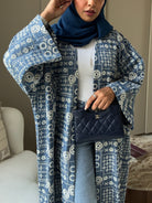 Customized Embroidered Denim Abaya – Blue