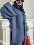 Bow Suit - Navy Blue