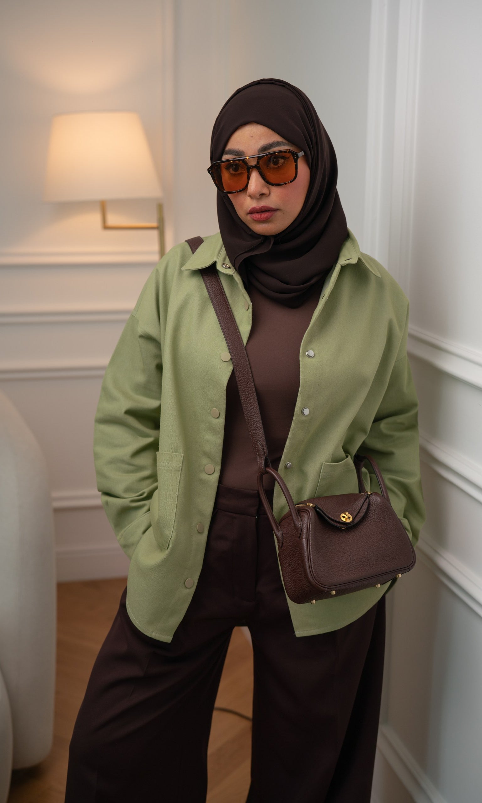 Sage Green Denim Shirt Jacket