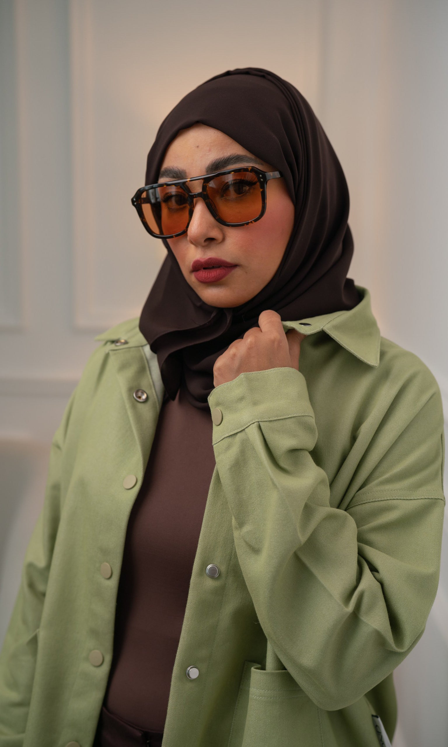 Sage Green Denim Shirt Jacket