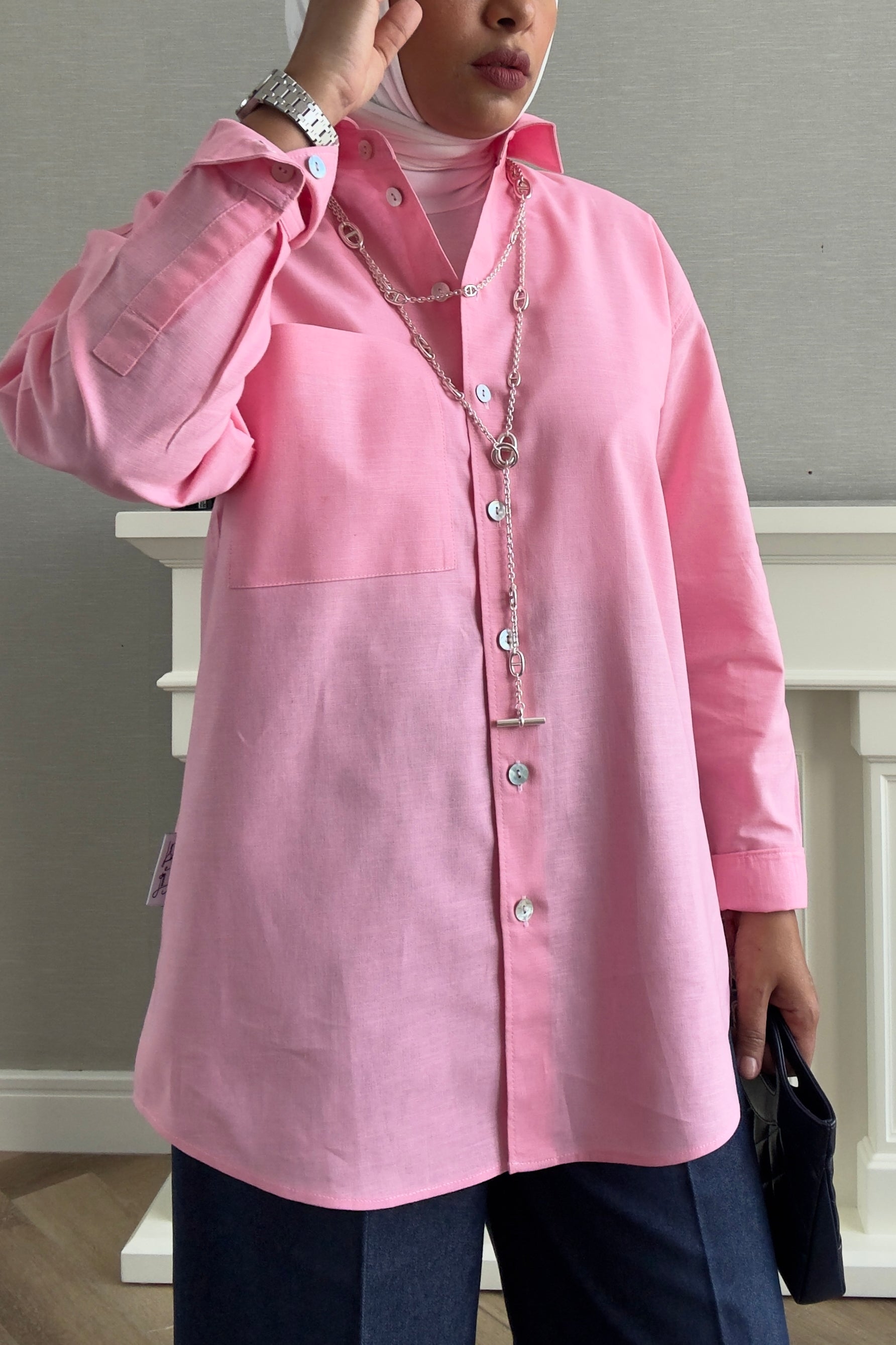 Linen Shirt - Pink